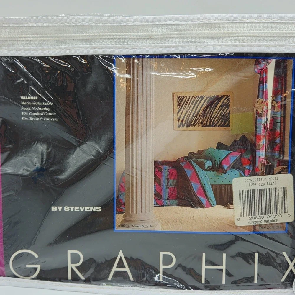 2x Vintage 90s Window Valance Graphix By Stevens 84
